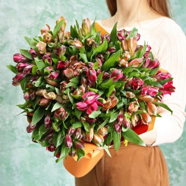 Разноцветная альстромерия букет