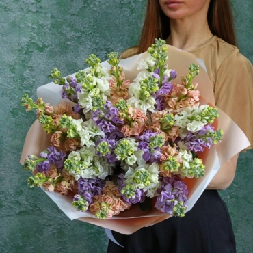 Разноцветная маттиола букет