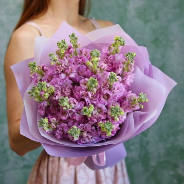 Розовая маттиола нежный букет