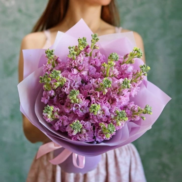 Розовая маттиола нежный букет