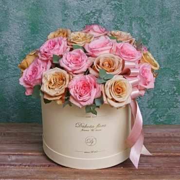 Пионовидные розы Тоффи и Пинк Охара