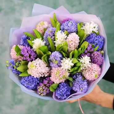 Разноцветные гиацинты букет