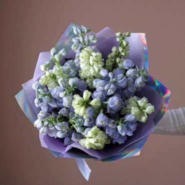 Бело-голубой букет дельфиниума