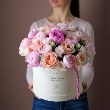 Пионовидный микс в коробке