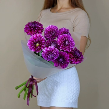 Фиолетовые георгины букет