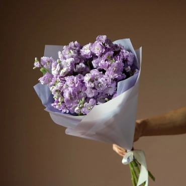 Букет из лавандовой кустовой маттиолы