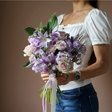 Лавандовый букет невесты