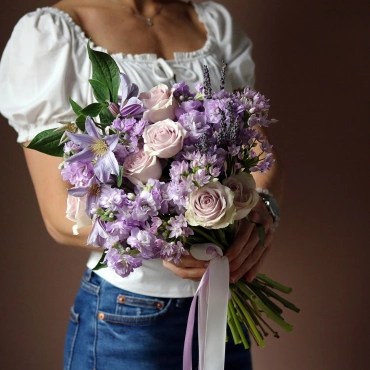 Лавандовый букет невесты