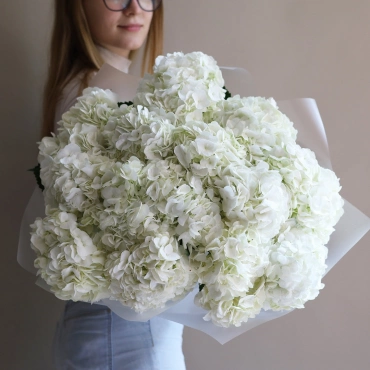 Букет крупной белой гортензии