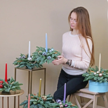 Новогодняя композиция со свечей