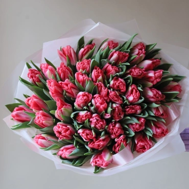 Букет розовых тюльпанов