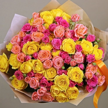 Кустовые розы микс