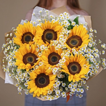 Подсолнухи и ромашки