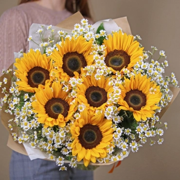 Подсолнухи и ромашки