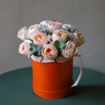 Пионовидная роза Джульетта в коробке