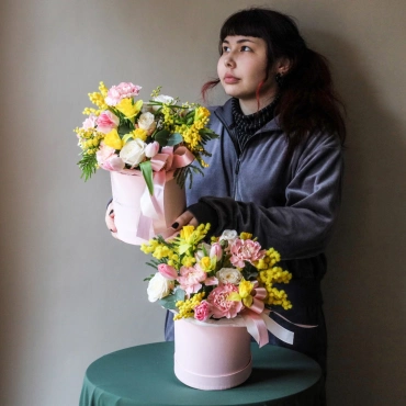 Весенняя композиция в коробочке