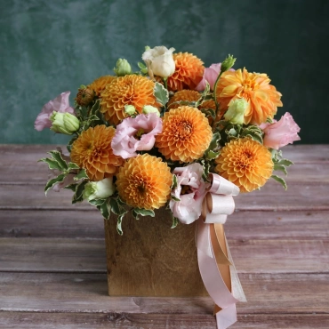 Георгины в кубике