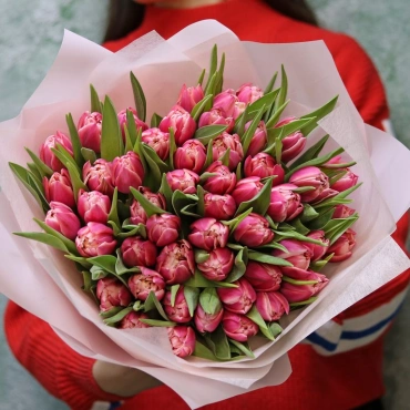Махровые тюльпаны Коламбус в букете