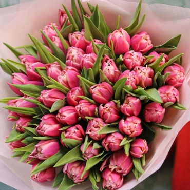 Махровые тюльпаны Коламбус в букете